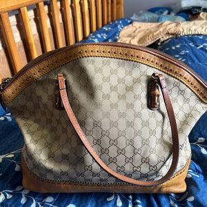 Authentic Bamboo Gucci Tote Bag